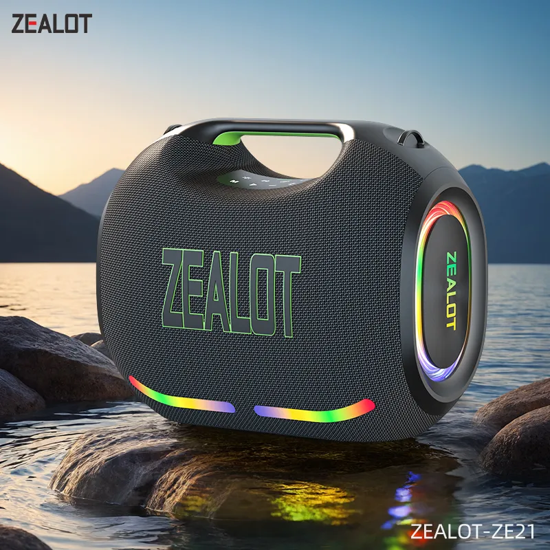 The ZEALOT ZE21 portable Bluetooth speaker supports TWS true wireless stereo and a subwoofer.
